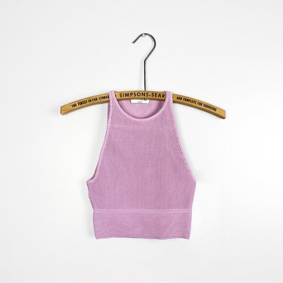 Aritzia Tops - Aritzia Babaton Womens Small Sculpt Knit Cropped Sleeveless Halter Top Pink